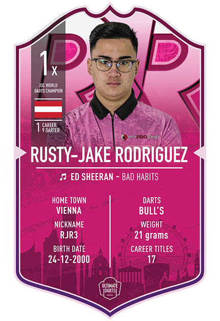 RUSTY-JAKE RODRIGUEZ ULTIMATE DARTS CARD - Ultimate Darts