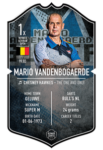 Mario vandenBogaerde Ultimate Darts Card