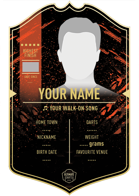 Create Your Own Ultimate Darts Card - Barney - Ultimate Darts