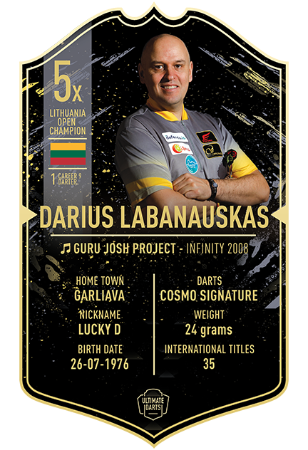 DARIUS LABANAUSKAS ULTIMATE DARTS CARD - Ultimate Darts
