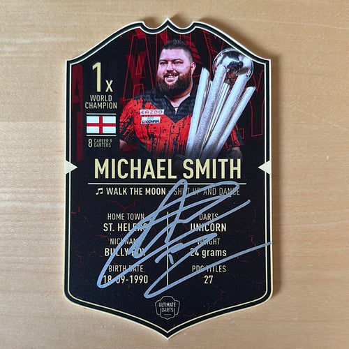 EXCLUSIVE Michael Smith World Champion 2023 *Signed* Mini Ultimate Darts Card - Ultimate Darts