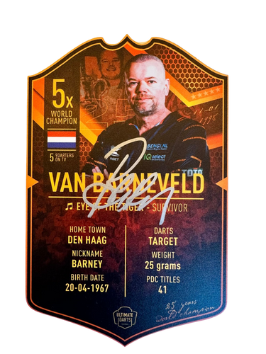Exclusive Raymond Van Barneveld *Signed* Mini Ultimate Darts Card - Ultimate Darts