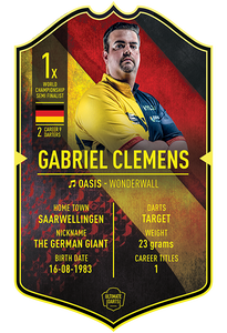 GABRIEL CLEMENS ULTIMATE DARTS CARD - Ultimate Darts