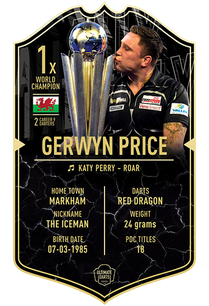 ARS10+) AWARD TO THE WINNER(優勝カード) GERWYN PRICE WORLD CHAMPION ULTIMATE DARTS CARD