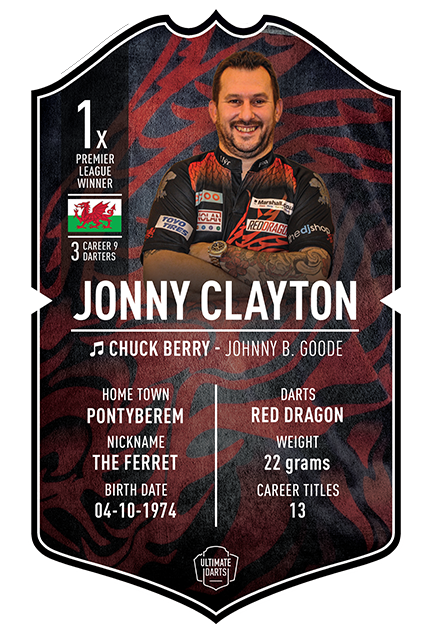 JONNY CLAYTON ULTIMATE DARTS CARD - Ultimate Darts