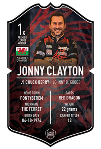 JONNY CLAYTON ULTIMATE DARTS CARD - Ultimate Darts