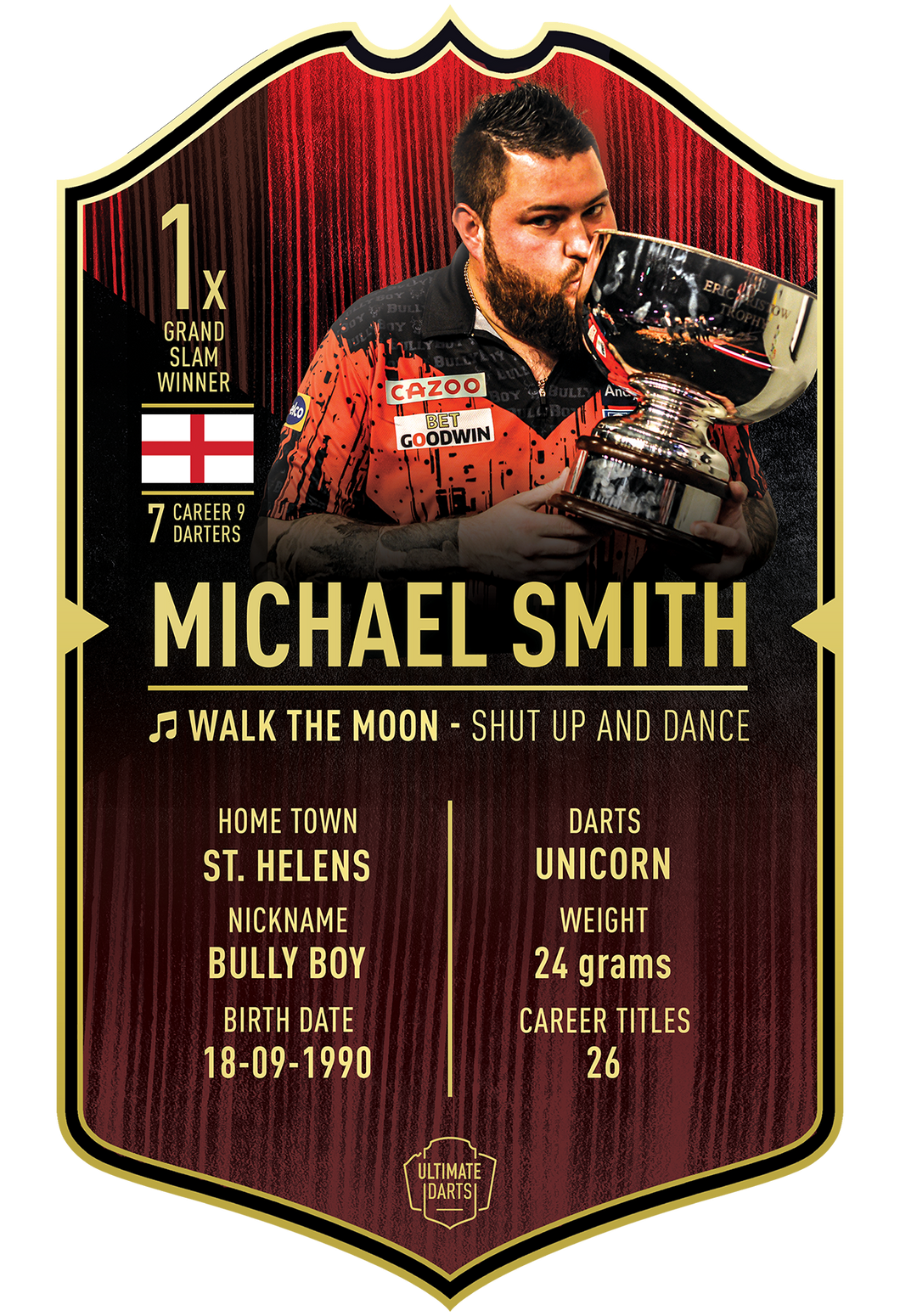 MICHAEL SMITH GRAND SLAM 2022 WINNER ULTIMATE DARTS CARD - Ultimate Darts