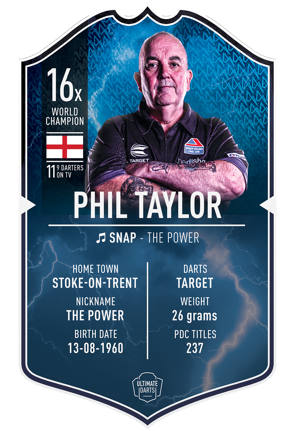 Phil Taylor Ultimate Darts Card