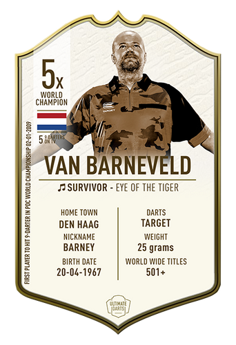 Raymond Van Barneveld Ultimate Immortal Card - Ultimate Darts