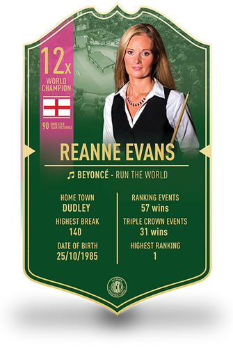 Reanne Evans Ultimate Snooker Card - Ultimate Darts
